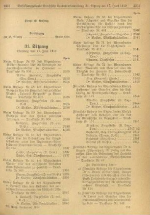 31. Sitzung, Dienstag den 17. Juni 1919