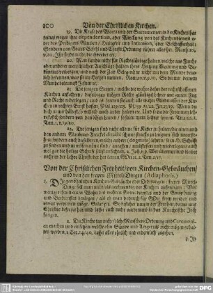 Von der Christlichen Freyheit, von Kirchen-Gebräuchen, und von dem freyen Mittel-Dingen (Adiaphoris)