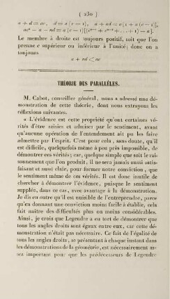 Théorie des parallèles.