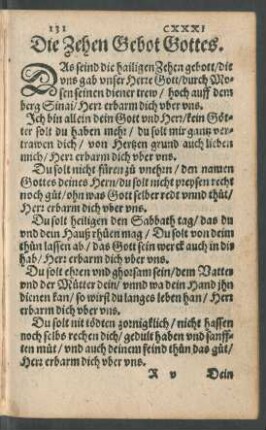 Die Zehen Gebot Gottes.