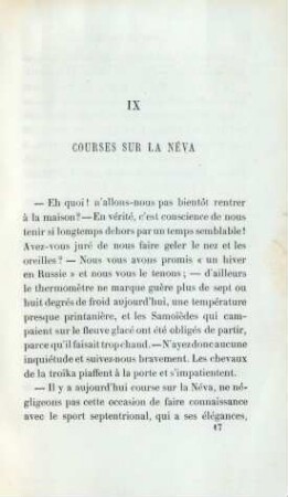 IX. Courses sur la Néva