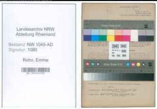 Entnazifizierung Emma Rohn , geb. 02.12.1892 ()