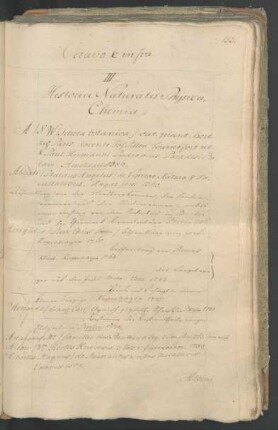 Historia naturalis, Physica, Chemia etc.