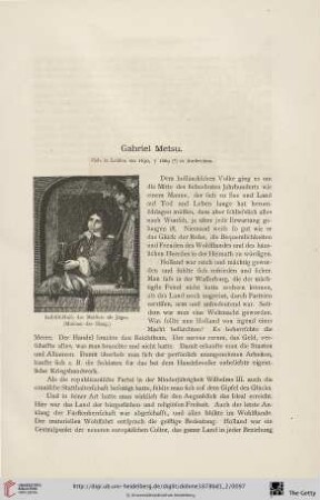Gabriel Metsu : geb. in Leiden um 1630, † 1669 (?) in Amsterdam