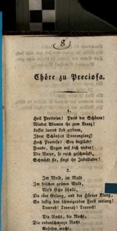 Chöre zu Preciosa