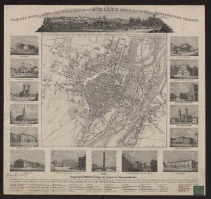 Plan Der Königl. Haupt Und Residenz-Stadt München Nebst Ansichten Merkwürdiger Gebäude