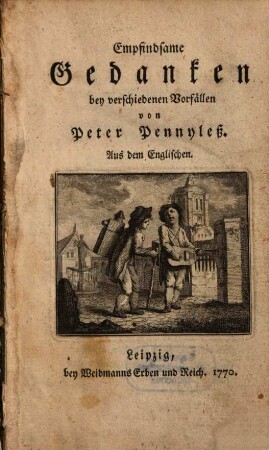 Empfindsame Gedanken bey verschiedenen Vorfällen