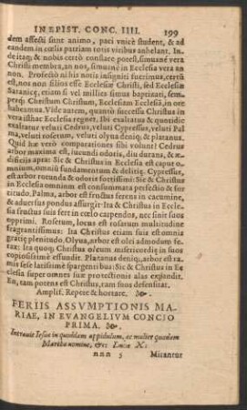 Feriis Assumptionis Mariae, In Evangelium ...