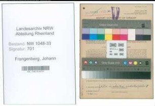 Entnazifizierung Johann Frangenberg , geb. 21.04.1920 (Lehrer)