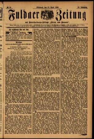 Ausgabe vom Mittwoch, den 29. April 1896.