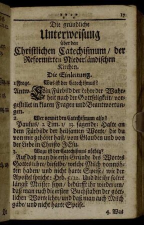 Die gründliche Unterweisung über den Christlichen Catechismum/...