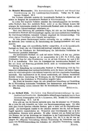 506, Gerhard Kück. Die Lehre vom Kausalzusammenhange im ausländischen Strafrecht. 1911