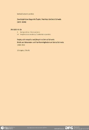 Briefe von Bekannten und Familienmitgliedern an Gertrud Schwela