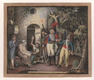 Illustration zu Friedrich Schillers Drama "Die Räuber", 4. Akt, 5. Szene