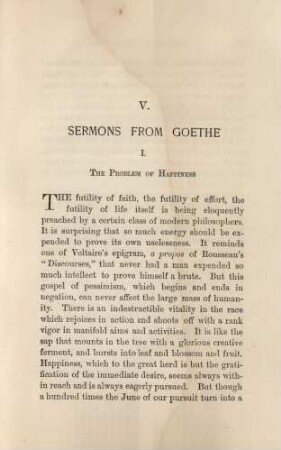 V. Sermons from Goethe