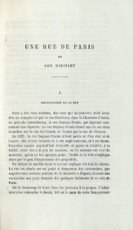 Une rue de Paris et son habitant