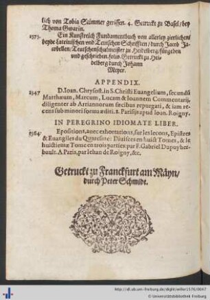 In Peregrino Idiomate Liber.
