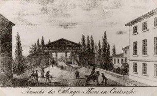 Ansichten Karlsruher Gebäude, Bauwerke und Denkmäler. Ettlinger Tor