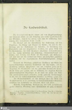 Die Landwirthschaft