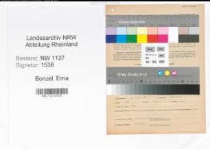 Entnazifizierung Erna Bonzel , geb. 06.02.1903 ()