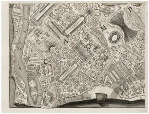 Ichnographia (Plan des Marsfelds im antiken Rom), aus der Folge "Il Campo Marzio dell’Antica Roma", Tafel VII