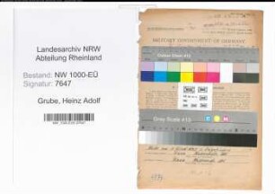 Entnazifizierung Heinz Adolf Grube, geb. 10.08.1918 (Kfz.Fahrer)