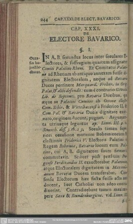 Cap. XXXI. De Electore Bavarico