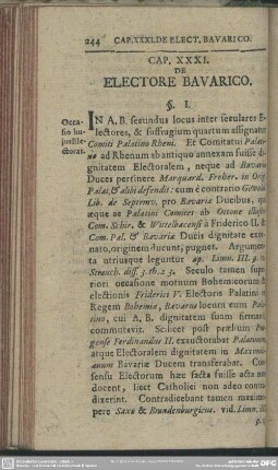Cap. XXXI. De Electore Bavarico