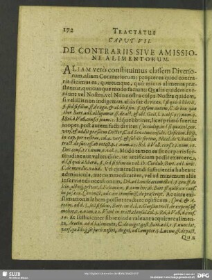 Caput VII. De Contrarii Sive Amissione Alimentorum