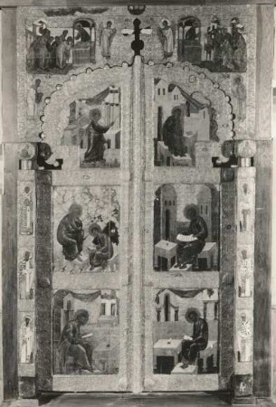Königstür mit Bilderwand : Königstür mit Bilderwand. Ikone; 214 x 125, 5 cm (1501/1600). Nowgorod: Kunstmuseum