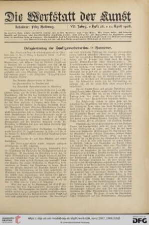Delegiertentag der Kunstgewerbevereine in Hannover