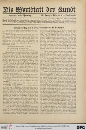 Delegiertentag der Kunstgewerbevereine in Hannover