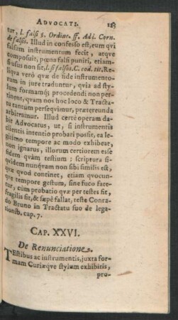 Cap. XXVI. De Renunciatione.