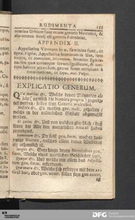 Explicatio Generum.