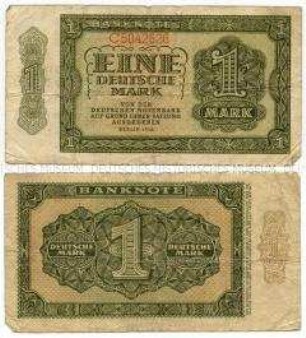 Banknote Sowjetische Besatzungszone 1 Deutsche Mark