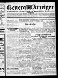 General-Anzeiger für Oberhausen, Sterkrade, Osterfeld und das nordwestliche Industriegebiet. 1921-1930