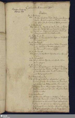 Ex Calendariis Authenticis MSctis. Dresdner Annalen 1630 bis 1678.
