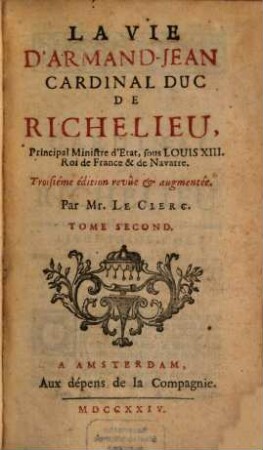 La Vie d'Armand Jean ... de Richelieu