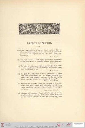 Faïences de Satsuma (Nr. 279 - 304)