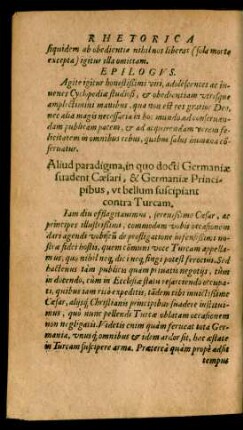 Aliud paradigma ... ut bellum suscipiant contra Turcam.