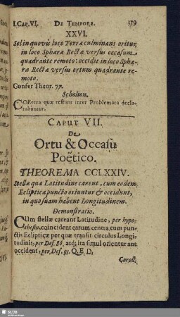 Caput VII. De Ortu & Occasu Poetico