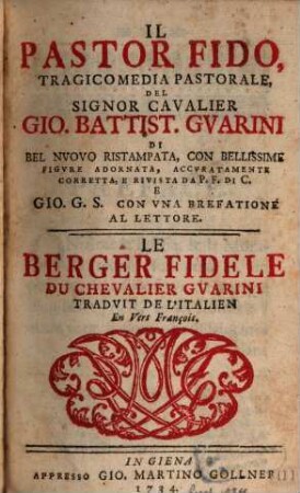 Il Pastor fido : tragicomedia pastorale