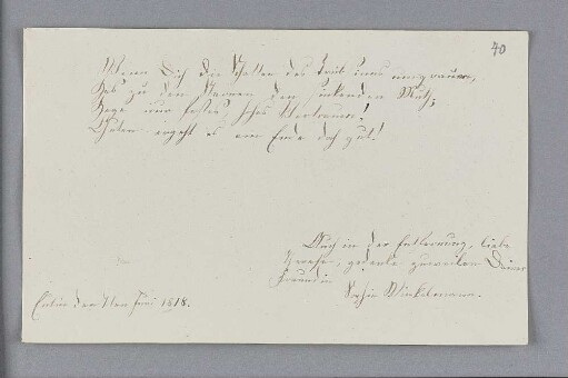 Sophie Winkelmann. – Eutin, 07.06.1818