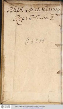 [Handschriftliche Signatur: "Bibl. Aul. Darmst. Rep. H. Loc. 2"]