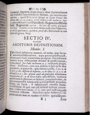 Sectio IV. enucleat Auditoris Definitionem