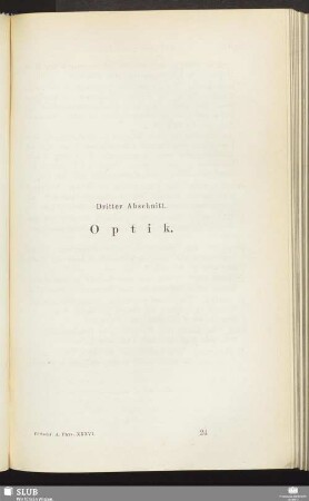 Dritter Abschnitt. Optik