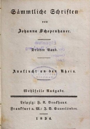 Sämmtliche Schriften, 3. Ausflucht an den Rhein