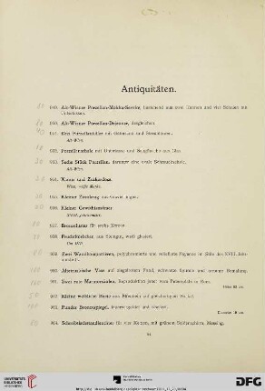 Antiquitäten (Nr. 949-1091)