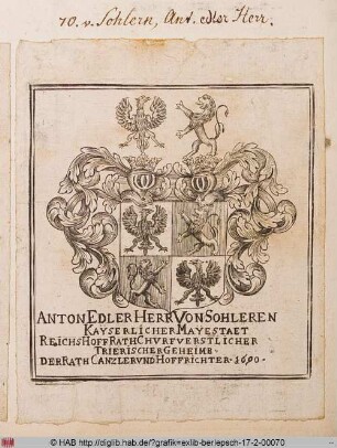 Wappen des Anton von Sohlern