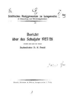 1927/28: Bericht ... - 1927/28